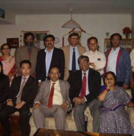 In the residence of Science Attache, 3rd India-Japan Symposium on Surfaces and Interfaces (Nov. 2005)